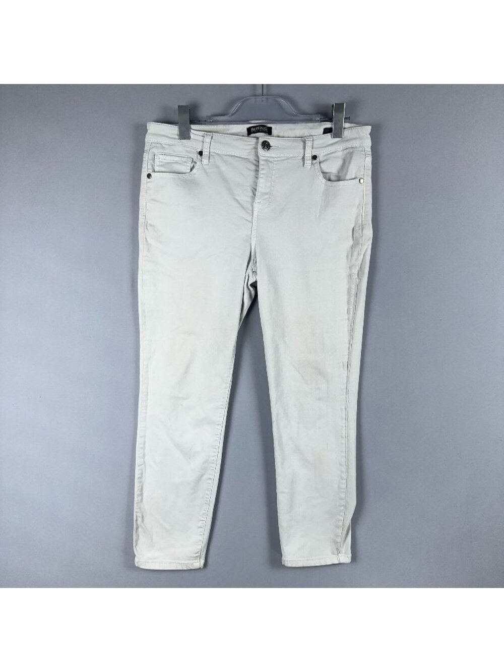 Buffalo David Bitton Jeans Size 12/32 Tall Slim Fit White Skinny Mid Rise White